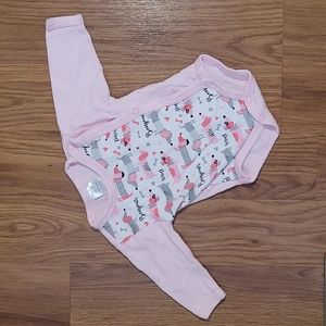 Dachshund Kimono Onesie 0-3M Pink
